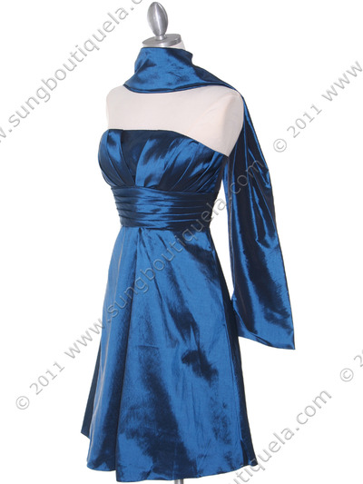509 Teal Taffeta Bridesmaid Dress - Teal, Alt View Medium