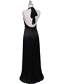 5141 Black Sequin Top Halter Evening Dress - Black, Back View Thumbnail