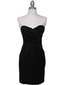 5148 Black Stretch Taffeta Cocktail Dress - Black, Front View Thumbnail