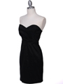 5148 Black Stretch Taffeta Cocktail Dress - Black, Alt View Thumbnail