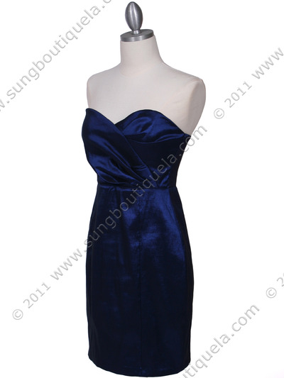 5148 Navy Stretch Taffeta Cocktail Dress - Navy, Alt View Medium