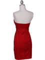 5148 Red Stretch Taffeta Cocktail Dress - Red, Back View Thumbnail