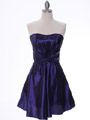 5207 Purple Taffeta Homecoming Dress - Purple, Front View Thumbnail