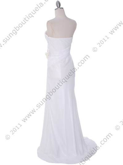5230 Ivory Strapless Evening Dress - Ivory, Back View Medium