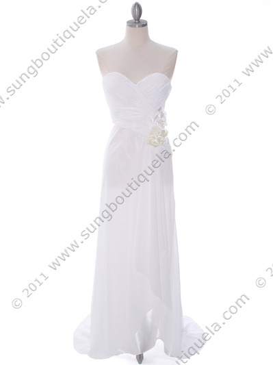 5230 Ivory Strapless Evening Dress - Ivory, Front View Medium
