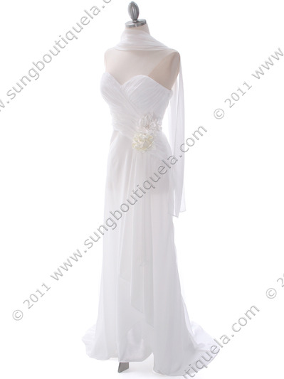 5230 Ivory Strapless Evening Dress - Ivory, Alt View Medium