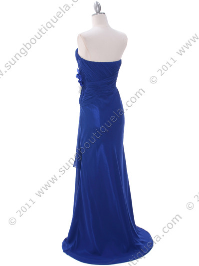 5230 Royal Blue Strapless Evening Dress - Royal Blue, Back View Medium