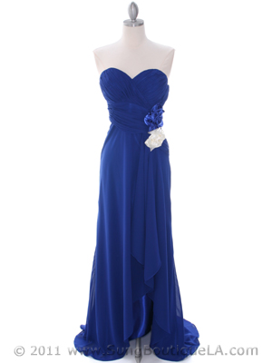 5230 Royal Blue Strapless Evening Dress, Royal Blue