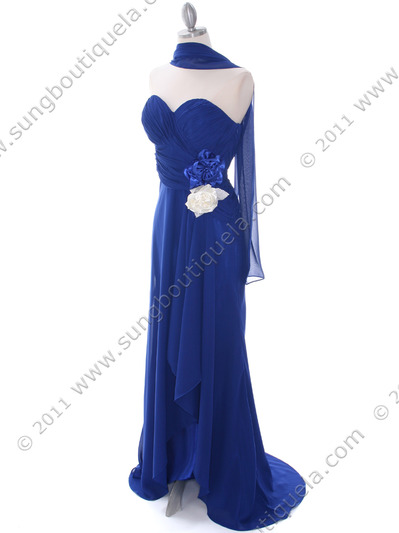 5230 Royal Blue Strapless Evening Dress - Royal Blue, Alt View Medium