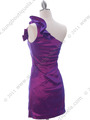 5232 Purple Stretch Taffeta Cocktail Dress - Purple, Back View Thumbnail