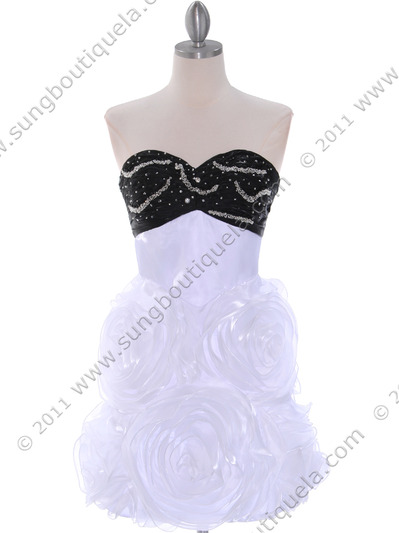 5233 White Prom Dress - White, Front View Medium