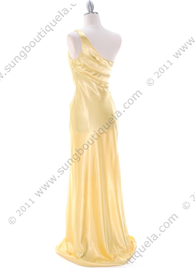 5234 Yellow Prom Dress - Yellow, Back View Medium