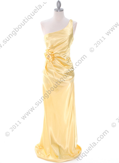 5234 Yellow Prom Dress - Yellow, Front View Medium