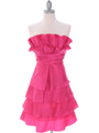 5239 Hot Pink Homecoming Dress - Hot Pink, Front View Thumbnail