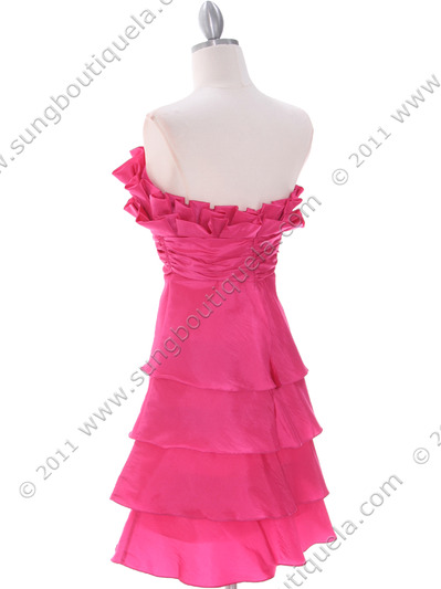 5239 Hot Pink Homecoming Dress - Hot Pink, Back View Medium