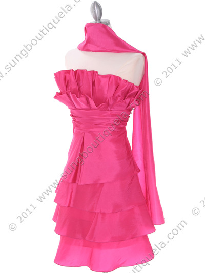 5239 Hot Pink Homecoming Dress - Hot Pink, Alt View Medium