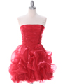 5240 Dark Red Short Prom Dress - Dark Red, Front View Thumbnail