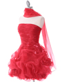 5240 Dark Red Short Prom Dress - Dark Red, Alt View Thumbnail