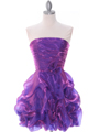 5240 Purple Short Prom Dress - Purple, Front View Thumbnail