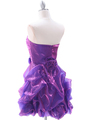 5240 Purple Short Prom Dress - Purple, Back View Thumbnail