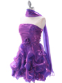 5240 Purple Short Prom Dress - Purple, Alt View Thumbnail