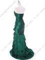 5247 Green Taffeta Prom Evening Dress - Green, Back View Thumbnail