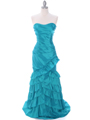 5247 Jade Taffeta Prom Evening Dress - Jade, Front View Thumbnail