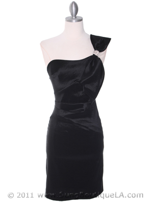 5510S Black Taffeta Cocktail Dress, Black