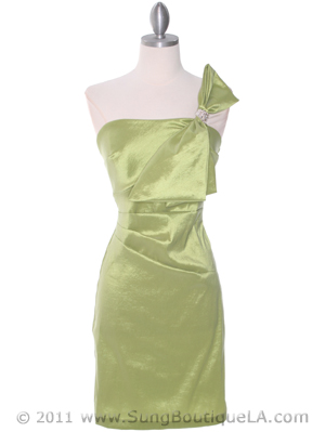 5510S Green Taffeta Cocktail Dress, Green