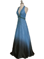 5541 Blue Beaded Silk Gown - Blue, Alt View Thumbnail