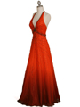 5541 Orange Beaded Silk Gown - Orange, Alt View Thumbnail