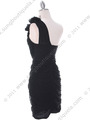 5567 Black Chiffon Ruched Cocktail Dress - Black, Back View Thumbnail