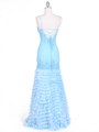 5569 Baby Blue Silk Beaded Evening Gown - Baby Blue, Back View Thumbnail
