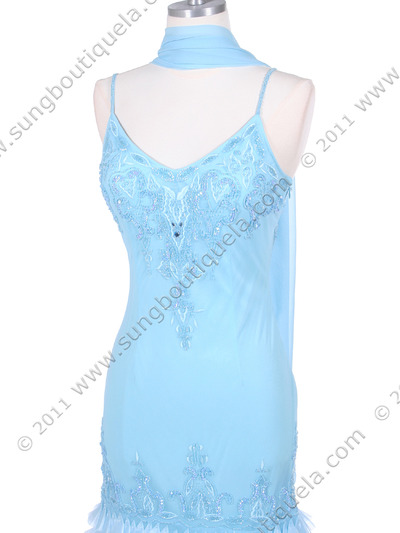 5569 Baby Blue Silk Beaded Evening Gown - Baby Blue, Alt View Medium