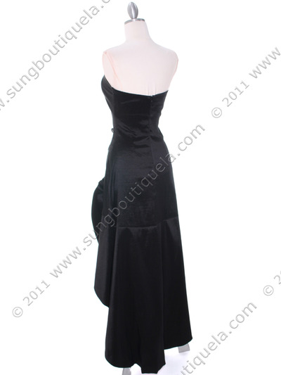5633 Black Fuschia Taffeta Evening Dress - Black Fuschia, Back View Medium