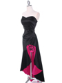 5633 Black Fuschia Taffeta Evening Dress - Black Fuschia, Alt View Thumbnail