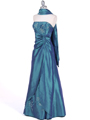 60638 Jade Taffeta Beaded Evening Gown - Jade, Alt View Thumbnail