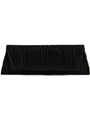 61472A Black Pleated Evening Bag - Black, Front View Thumbnail