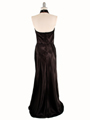 6192 Black Satin Evening Dress - Black, Back View Thumbnail