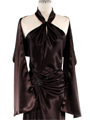 6192 Black Satin Evening Dress - Black, Alt View Thumbnail