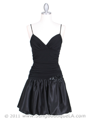 6224 Black Party Bubble Dress, Black