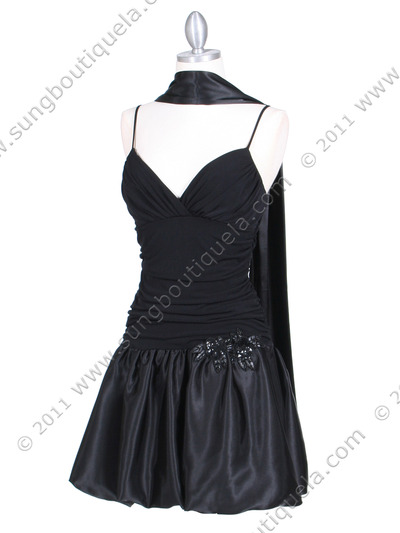 6224 Black Party Bubble Dress - Black, Alt View Medium