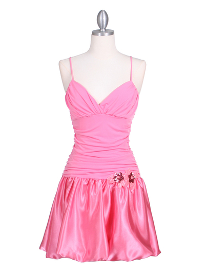 6224 Coral Party Bubble Dress - Coral, Front View Medium