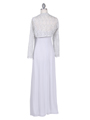 6250 Silver Evening Dress with Lace Bolero Jacket - Silver, Back View Thumbnail