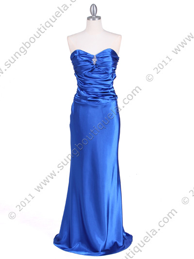 6251 Royal Blue Evening Gown - Royal Blue, Front View Medium