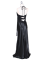 6255 Black Evening Dress with Rhinestone Buckle - Black, Back View Thumbnail
