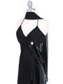 6255 Black Evening Dress with Rhinestone Buckle - Black, Alt View Thumbnail