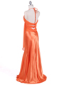 6255 Orange Evening Dress with Rhinestone Buckle - Orange, Back View Thumbnail