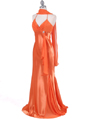 6255 Orange Evening Dress with Rhinestone Buckle - Orange, Alt View Thumbnail