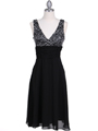 6261 Black Chiffon Cocktail Dress - Black, Front View Thumbnail